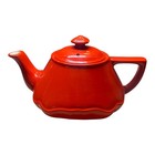 Vintage 1950s Hall China Red Ceramic Teapot  6 5   x5 5   x9    Usa Superior Quality