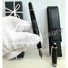 Montblanc Meisterst  ck 145 Black Fountain Pen Silver Trim W  Case