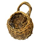 Vtg Wicker Wall Hanging Pocket Basket Cottagecore Farmhouse Boho Rustic Small