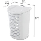 2 Bushel Wheeled Laundry Hamper White Plastic Rolling Basket With Lid Handle