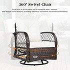 Patio Furniture Outdoor Swivel Chair Coffee Table  Rattan Conversation Set