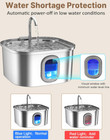 Stainless Steel Cat Water Fountain 3 2l Pet Drinking Fountain Dispenser For Cats