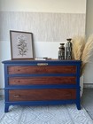 Vintage 1950   s Cedar Wood Chest Of Drawers large Nightstand buffet sideboard