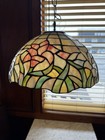Vintage Tiffany Hanging Floor Ceiling Lamp Shade Floral Glass Nj Diner Gorgeous