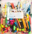 Lot Pens Pencils Crayons Erasers Vintage School Office Art Drawing Supplies