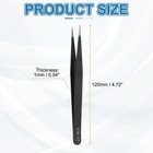 6pcs 4 72  Long Esd-12 Anti-static Metal Straight Pointed Tip Tweezers 