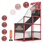 Kids Arcade Basketball Game Set With 5 Inflatable Balls indoor Outdoor Sports   