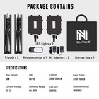 2-pack Photography Lighting Kit  36w Bi-color Studio Lights 2700-6500k Cri 95 