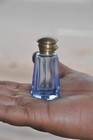 Vintage Blue Cut Glass Fine Quality Victorian Perfume Bottle