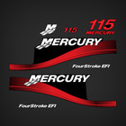 Outboard Motor Decals For Mercury 115hp Top Cover With M Domed Sticker Red