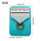 21 Keys Thumb Piano  Blue Mini Portable Finger Piano Maple Wood Sun Pattern