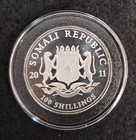 2011 Somalia African Wildlife Elephant  Bu 1 Oz  999 Silver Coin Somali Republic