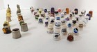 Lot Of 57 Vintage Sewing Thimble Collection Wood Metal Glass Porcelain