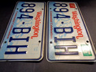 1987-1990 Washington   Passenger   License Plate Pair Yom  894-bih  With 88 Tag 