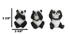 Set Of 3 See Hear Speak No Evil Whimsical Giant Panda Bears Mini Figurines