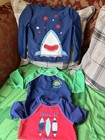 Mixed Brands Boys 2t 6pc Swim Set Rash Guards   Trunks Shark Stars Surf
