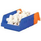 Akro-mils 36462blue Shelf Storage Bin  Plastic  Blue orange  4 In H  6 3 4 In
