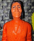 Vintage Marx Johnny West Geronimo Figure Orange With Yellow   Brown Accessories