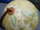Vintage Replogle Globemaster 12  Diameter World Globe Metal Stand Raised Relief