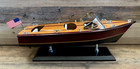 Hampton Nautical Chris Craft Triple Cockpit Speed Boat Wood Model 14  X 5  X 6 