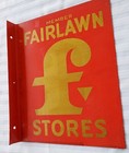 Rare Vintage Regional Tin Sign For Fairlawn Stores - New Jersey Pennsylvania