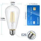 Energetic St19 Vintage Led Edison Bulbs  60 Watt Equivalent  St64 Led Filamen   