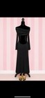 Black Off Shoulder Ruched Open Back Maxi Dress   Long Sleeve Elegant Evening