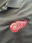 Adidas Detroit Red Wings Nhl Black Polo Shirt  Size L
