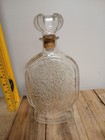 1950 s Vintage Schenley Whiskey Liquor Embossed Glass Bottle Decanter  W  Topper
