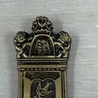 Vintage Brass Mezuzah Case Made In Israel Lions Dove