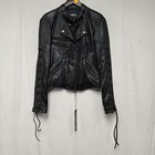 Truculture Womens Motorcycle Riding Leather Jacket Black Small Closeout