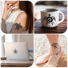 8 Sheets Turtle Temporary Tattoos Black Tribal Maori Sea Animal 