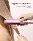 Wavytalk K137 Pink Titanium Flat Iron Negative Ion 15 Temp Settings Fast Heating