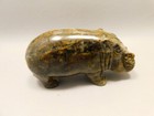 Hippopotamus Figurine Lion Skin Quartz Stone Animal Carving  o387