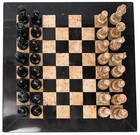 Brand-new Hand-crafted Marble onyx Chess Board Set coral   Black   30 Cm X 30 Cm