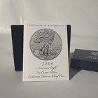 2019-s 19xe Enhanced Reverse Proof Silver Eagle With Blue Boxes   Numbered Coa