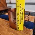 Antique-vtg Copper  w  Coffee Mug Handmade Double Circle Handle Rustic Western