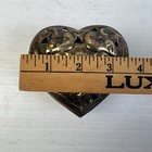 Aged Silverplate Friendship Heart Trinket Box Vintage Home Decor Keepsake Holder