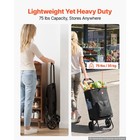 Uimoso Foldable Shopping Cart With Wheels 2-in-1 Trolley For Groceries