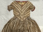 Rare Antique As Is 1830s 1840s Silk Dress Striped Victorian Clothing 1 Pc