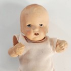 Early 20th Century Jointed German Bisque Dollhouse Miniature 4-3 4  Painted Doll