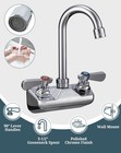 Hand Wash Sink Faucet Commercial Wall Mount 4  Center With Gooseneck Spout