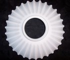 Antique Ruffled   Fluted Petticoat Milk Glass Oil Lamp Chimney Shade 3  X 9-1 4 