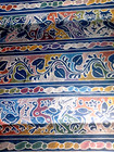 Burmese   Myanmar   Hand Painted Black Lacquer Indigo Birds Nature Tray Vntgtray