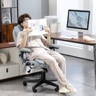Massage Office Chair W  Heat  Executive Desk Chair  Light Gray