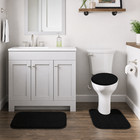 Bathroom Rug Set 3 Piece Ultra Soft Bath Mat Toilet Lid Cover Machine Washable