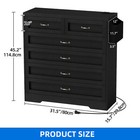 6 Drawer Dresser Bedroom Furniture Storage Chest Organizer With Charging Station