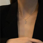 Woman Necklace 18k Gold Plated Stainless Steel Chain Lady Bear Cz Charm Pendant