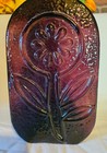 Gorgeous Vintage Stelvia Wayne Husted Purple Sunflower Decanter Mcm Glass Bottle