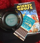 Vintage Disneyland Hotel Glass Ashtray   Rare Full Matchbk   Postcrd In Gift Box